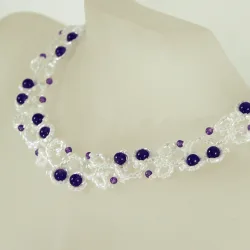 Necklace Silver 925 - Arabesque Amethyst-White - Necklace Silver 925 - Argent 925